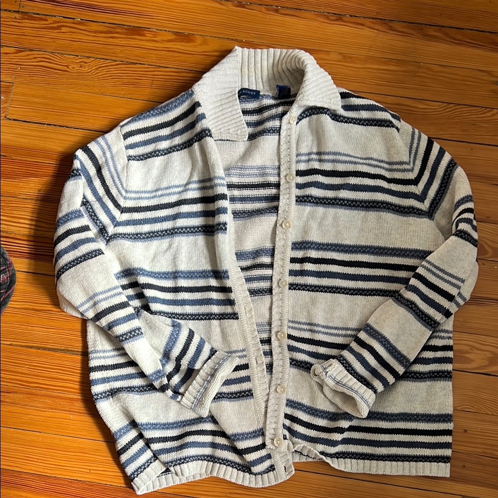 Striped women’s  Sweater - Cream and Blue